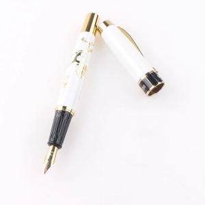 Wholesale White Engraved Logo Fountain <b>Pen</b> Unique Gift Ideas Metal Custom Innovative Signature With Gold Clip - Product Image 6
