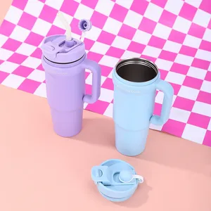 Taza de acero inoxidable de diseño minimalista de 30oz, Taza Termo de 304 colores para coche y cerveza con spray de plástico, regalo al por mayor - Product Image 3
