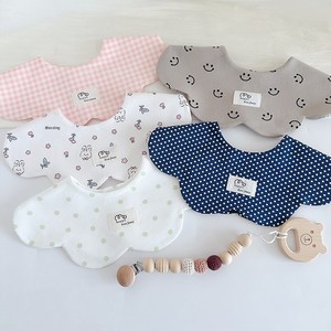 Babero de algodón estilo coreano BBN, novedad, doble cara, toalla para la saliva, diseño de animales de dibujos animados, lunares, absorbente de sudor, Ruian - Product Image 2