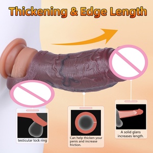 Extensor de Pene de Silicona Negro Hueco SXXY, Retrasa la Eyaculación, Alargador de Pene, Juguetes Sexuales, Funda para Pene, Potenciador Sexual para Hombres - Product Image 3