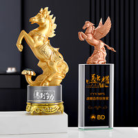Trophée en Verre K9 de Haute Qualité, Cristal, Mascotte Cheval, Logo Personnalisé, Gravure Laser Dorée, Souvenir, Forme Ciselée, Cadeau Artistique
