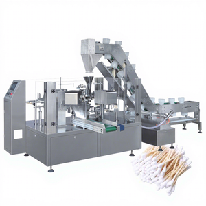 Máquina de envasado de hisopos de algodón con elevador de tazón, dispensador automático con conteo y sellado con yodo, máquina de envasado multifuncional - Product Image 1