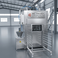 Four à fumage industriel de viande de 200 kg de capacité, en acier inoxydable robuste, pour saucisses, machine de traitement alimentaire automatique