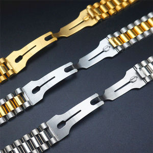 <span class=keywords><strong>Rollex</strong></span>-accesorios para reloj, accesorio para reloj, con calendario, correa de acero, tres cuentas, cadena de reloj de 20mm, dorado y plateado para hombre - Product Image 3