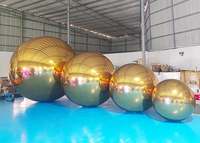 Sphère miroir gonflable géante irisée argentée, boule disco suspendue, ballon gonflable brillant pour la décoration de mariage, de boîte de nuit et de fête