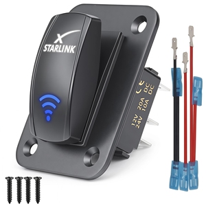 스타링크 로커 스위치 (알루미늄 패널 포함), 12V-24V DC 5핀 SPST ON/OFF 방수 토글 스위치 (스타링크 미니 GEN 2 <span class=keywords><strong>3</strong></span> 4 V5용) - Product Image 1