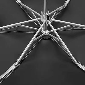 Mini parapluie de voyage compact pliable en cinq sections, protection soleil et pluie, parapluie de poche coloré pour femme anti-UV - Product Image 5