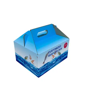 Boîte d'emballage de fruits de mer personnalisée boîte d'emballage étanche pour viande congelée fruits de mer emballage portable de valise de poissons crevettes congelés