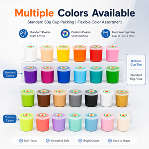 Argile à modeler OEM 50g pour enfants, non toxique, souple, séchant à l'air, étiquette personnalisée, marque privée, vente en gros - Product Image 2