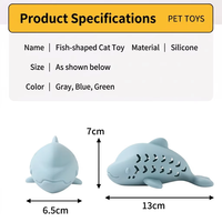 Jouet distributeur de friandises pour chat en silicone en forme de poisson creux, vente en gros