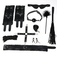 Ensemble de 10 accessoires BDSM Netphi avec corde de bondage réglable, bâillon à boule, bandeau et fouet sexuel, jouet sexuel pour femmes et couples