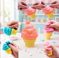 Jouet sensoriel anti-stress souple en TPR en forme de cornet de crème glacée pour enfants et adultes, idéal pour les cadeaux - Vente en gros