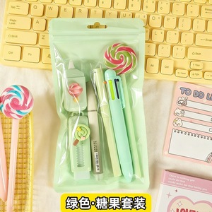 Conjunto de Material Escolar de Plástico Fofo com 6 Peças, Suprimentos de Alta Qualidade para Estudantes, Presente para o Início do Semestre - Product Image 3