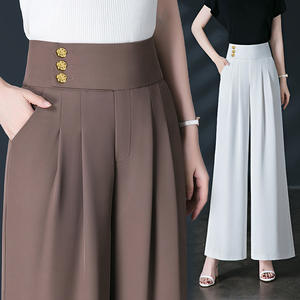 <span class=keywords><strong>Pantaloni</strong></span> larghi nuovi <span class=keywords><strong>pantaloni</strong></span> lunghi Casual da <span class=keywords><strong>donna</strong></span> <span class=keywords><strong>pantaloni</strong></span> larghi in seta di ghiaccio a vita alta sottile <span class=keywords><strong>pantaloni</strong></span> larghi da <span class=keywords><strong>donna</strong></span> - Product Image 4