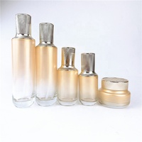 Kemasan Perawatan Kulit Mewah 200g Stoples Krim Kosmetik Kaca Kosong Tutup Matte dengan Kuas Pengiriman Cepat Stok Tersedia Set Botol
