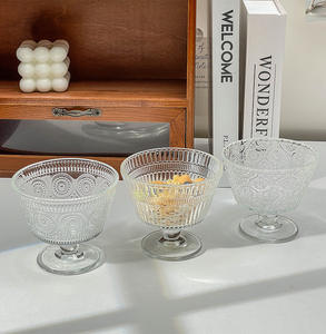 Tazón de cristal vintage con diseño de girasol, estilo INS, para helado, yogur, avena, desayuno y postre - Product Image 2