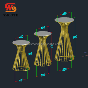 SMOOTH New Design Wedding Plinth Shiny Gold Stainless Steel Round <b>Cake</b> <b>Stand</b> Centerpiece Plinth Display - Product Image 4