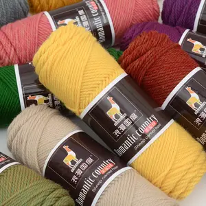 Customize Label Fancy Blended Alpaca Acrylic Wool Hand Knitting Yarn For Cloth Making