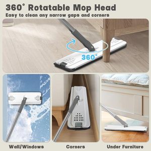 Sistema de limpieza de pisos para el hogar con todo incluido, fregona de piso plano con manos libres, cubo lavable, almohadillas de microfibra, uso en seco y húmedo, todo tipo de pisos - Product Image 5