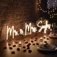 Enseigne néon LED personnalisée pour café, logo néon Mr & Mrs, décoration pour mariage, bar à domicile, boutiques, enseigne néon avec nom