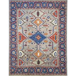 Tapis Oushak Turc Bleu Moderne Fait à la Main Laine Organique Taille Personnalisée (8'0 \ "x 9'9 \"). Résumé pour l'exercice Pique-nique Salon - Product Image 1