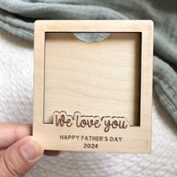 Bingkai Foto Magnetik Kayu MDF Kustom dengan Magnet Hadiah Bisnis Bentuk Persegi Panjang Kemasan Kotak Aman Coklat Logo Kustom