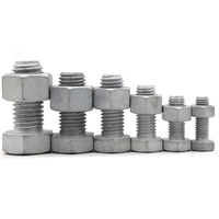 Kit de boulons à tête hexagonale en acier au carbone robuste DIN933 avec écrous, boulons de 80 mm de longueur, classe 10.9 et 12.9, boulons et écrous galvanisés à chaud