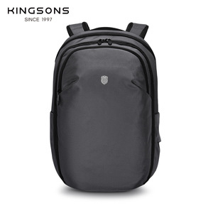 Kingsons Business <b>Backpack</b> Large Capacity Laptop Compartment Unisex Outdoor Commuter Bag Gray And <b>Black</b> - Product Image 2