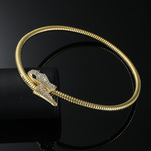 Hot Selling Hiphop Style Snake Shaped Short Collarbone Necklace Gold <b>Silver</b> Plated Unisex's Necklaces Fashion Jewelry Wholesale - Product Image 1
