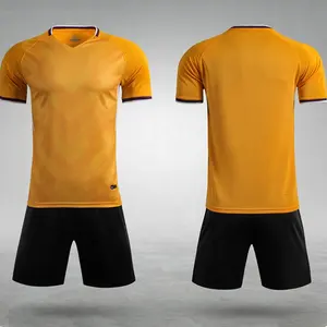 Stokta sıcak satış futbol eğitimi formaları Polyester futbol ekipmanları üniforma sarı