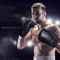 Gants de boxe en PU, prix de gros, noirs, gants de boxe Winning pour l'entraînement, gants de boxe pour hommes