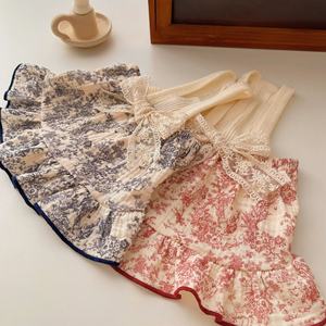 Saia de Algodão Poliéster com Estampa de Árvore para Gato e Cachorro, Estilo Primavera/Verão <span class=keywords><strong>2026</strong></span>, com Laço de Renda - Product Image 2