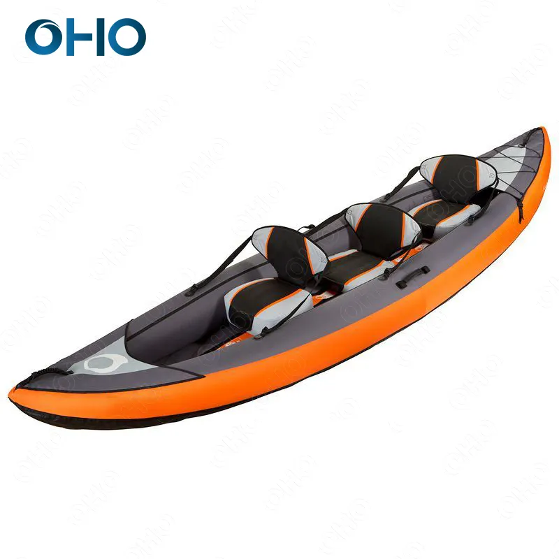 OHO New Design Inflatable Kayak Kaboat with PVC Material for 3 4 5 People Outdoor Activities on Lakes Rivers Oceans in Summer