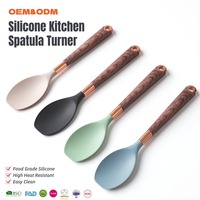 Spatule en silicone résistante à la chaleur, sans BPA, flexible, pour la cuisson, ustensiles de cuisine, compatible antiadhésif, cuisson et pâtisserie, OEM ODM
