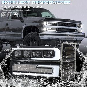 Faros Delanteros LED OVOVS con Luces de Señalización DRL de Bienvenida, Luces de Posición Laterales Delanteras LED para Chevy C/K 1500 2500 3500 <span class=keywords><strong>Silverado</strong></span> 1994-1998 - Product Image 6