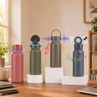 Botol minum tumbler stainless steel 32oz anti bocor, bebas BPA, dengan speaker dan tutup magnetik, grosir.