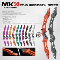 Tir à l'arc 25 "ILF CNC Recurve Bow Riser Droite 3K Poignée En Fiber De Carbone Traditionnel Prendre Vers Le Bas Arcs ET-8 Warpath Riser