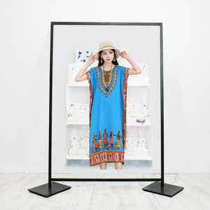 Robe d'été pour femme, style Dashiki bohème, imprimé streetwear, manches chauve-souris, coupe ample, décontractée, élégante, ethnique africaine, rétro, florale, col en acrylique - Product Image 2
