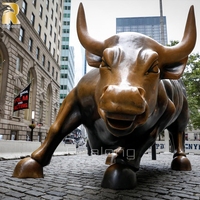 Escultura de Bronce de Alta Calidad del Toro de Wall Street de RELONG, Tamaño Personalizado para Decoración de Exteriores