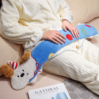 Peluche mignonne en forme de chien, longue et douce, avec housses amovibles, pour soulager le stress, réchauffer les pieds, le cou et le corps, pour vous garder au chaud pendant toute la saison froide.