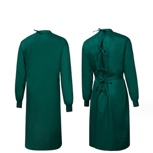 Gaun bedah lengan panjang dapat dicuci seragam dokter suster tahan klorin ruang operasi rumah sakit 100% katun dapat digunakan kembali - Product Image 1