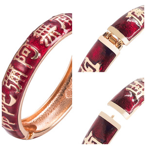 กำไลข้อมือเปิดแบบคลาสสิกสำหรับผู้หญิง CICILY Enamel Dripping Oil <span class=keywords><strong>Namo</strong></span> Amitabha ชุบทอง 18K ทำจากโลหะผสม ของที่ระลึกสำหรับการเดินทาง ของขวัญ เครื่องประดับ - Product Image 1