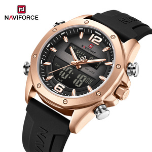 Montre pour homme NAVIFORCE 9264 à quartz avec affichage double heure, montre-bracelet numérique en alliage, <span class=keywords><strong>chronomètre</strong></span> de sport - Product Image 1