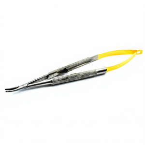 Porte-aiguille manuel dentaire TC Castroviejo 5.5 \ "pince incurvée poignée de verrouillage joint à vis en acier inoxydable instrument chirurgical CE - Product Image 1