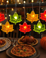 Guirlande lumineuse LED en forme de feuille d'érable pour la décoration d'automne, lumières 3D en forme de feuille d'érable pour Thanksgiving, éclairage décoratif pour fête, véranda et fêtes