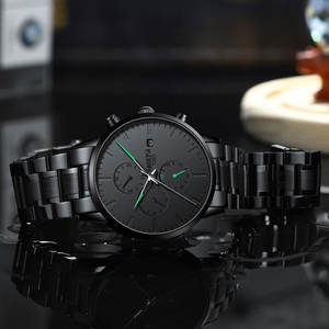 Montre de luxe haut de gamme pour homme - Style minimaliste noir, multifonction, étanche, lumineuse, à quartz - Product Image 2