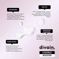 Sérum Concentré Visage Divain Control Booster 10% Niacinamide 1% Zinc PCA Contrôle du Sébum et des Pores 30ml