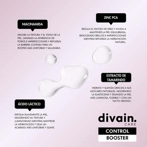 Divain Control Booster 10% Niacinamide 1% Zinco PCA Concentrato per il Controllo del Sebo e dei Pori - Product Image 3