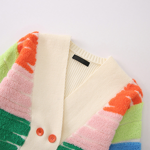 ODM Fashion Styles <span class=keywords><strong>Cardigan</strong></span> Suéter de punto de color para <span class=keywords><strong>mujer</strong></span> Suéter de manga larga Suéter peludo - Product Image 4