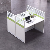 Mobilier de bureau Bureau pour quatre personnes Cabine d'écran en L 6 compartiments 4 combinaisons de personnel Poste de travail
